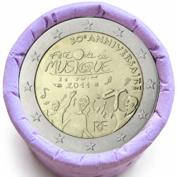 Rouleau de 25 pièces de 2 euros commémoratives – France 2011 – recto