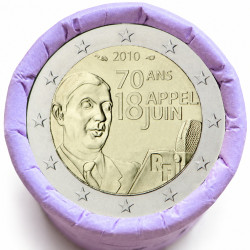 Rouleau de 25 pièces de 2 euros commémoratives – France 2010 – recto