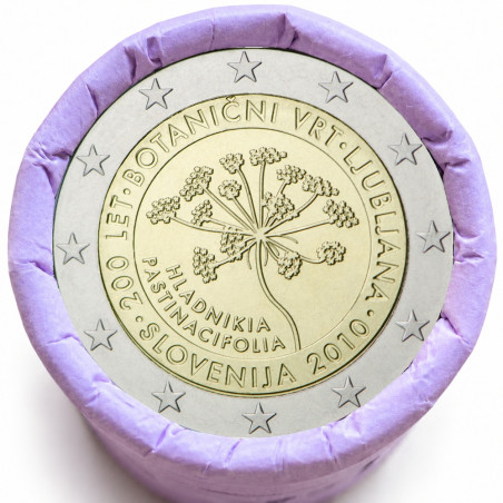 Rouleau de 25 pièces de 2 euros commémoratives – Slovénie 2010 – recto