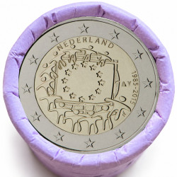Rouleau de 25 pièces de 2 euros commémoratives – Pays-Bas 2015 – 30 ans du drapeau européen – recto