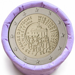 Rouleau de 25 pièces de 2 euros commémoratives – Allemagne 2015 – Réunification – recto