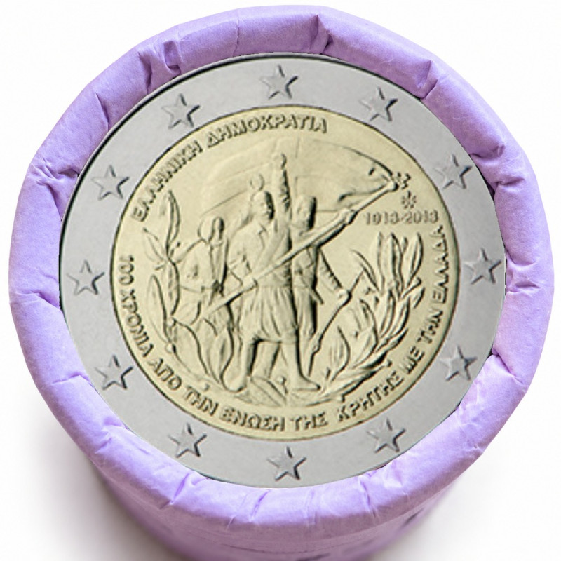 Rouleau de 25 pièces de 2 euros commémoratives – Grèce 2013 – 'Crète' – recto