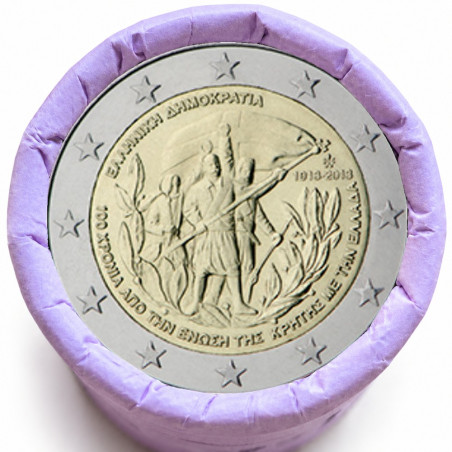 Rouleau de 25 pièces de 2 euros commémoratives – Grèce 2013 – 'Crète' – recto