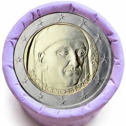 Rouleau de 25 pièces de 2 euros commémoratives – Italie 2013 – Boccaccio – recto