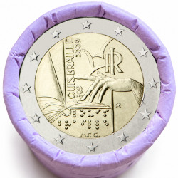 Rouleau de 25 pièces de 2 euros commémoratives – Italie 2009 – recto