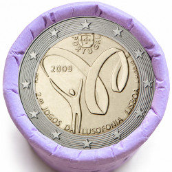 Rouleau de 25 pièces de 2 euros commémoratives – Portugal 2009 – recto