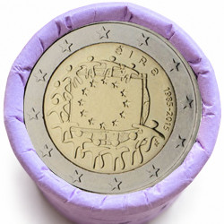 Rouleau de 25 pièces de 2 euros commémoratives – Irlande 2015 – 30 ans du drapeau européen – recto