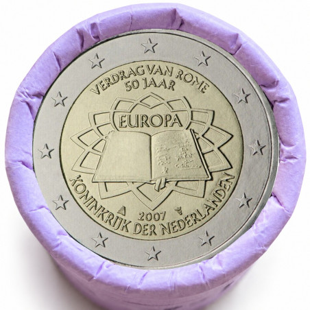 Rouleau de 25 pièces de 2 euros commémoratives – Pays-Bas 2007 – Traité de Rome – recto