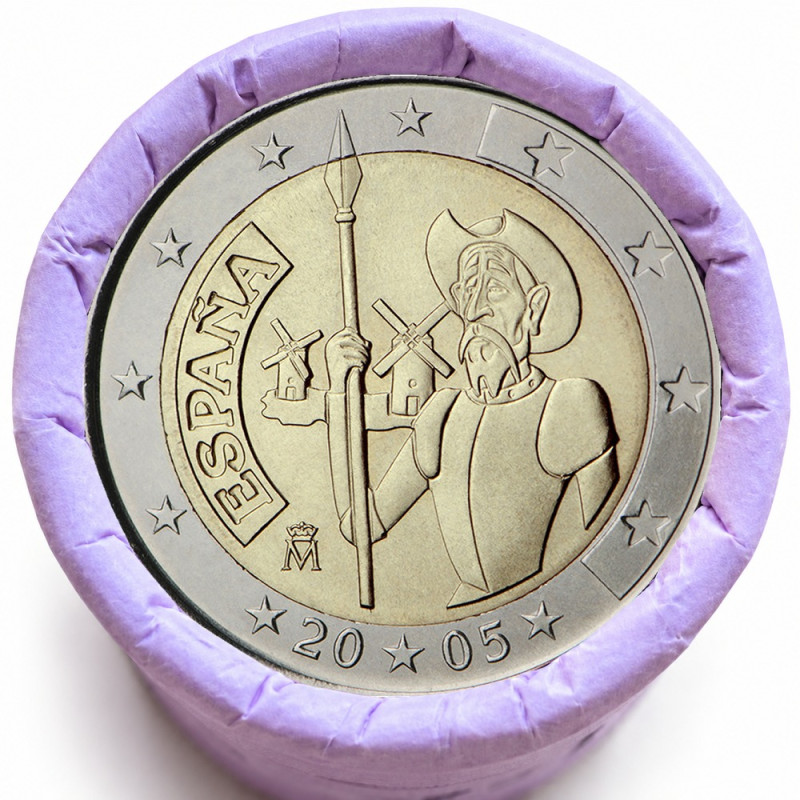 Rouleau de 25 pièces de 2 euros commémoratives – Espagne 2005 – recto