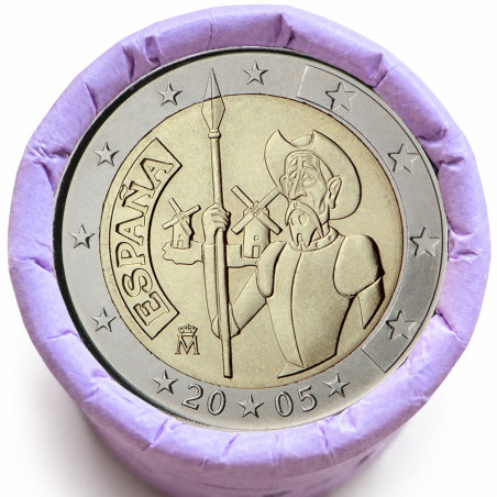 Rouleau de 25 pièces de 2 euros commémoratives – Espagne 2005 – recto