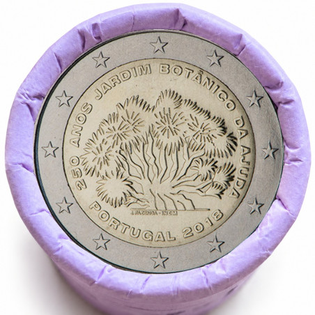 Rouleau de 25 pièces de 2 euros commémoratives – Portugal 2018 – Jardin – recto