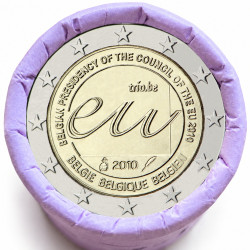 Rouleau de 25 pièces de 2 euros commémoratives – Belgique 2010 – recto