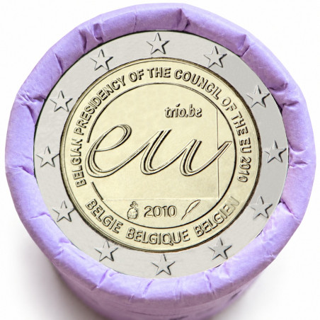 Rouleau de 25 pièces de 2 euros commémoratives – Belgique 2010 – recto