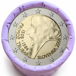 Rouleau de 25 pièces de 2 euros commémoratives – Slovénie 2008 – recto