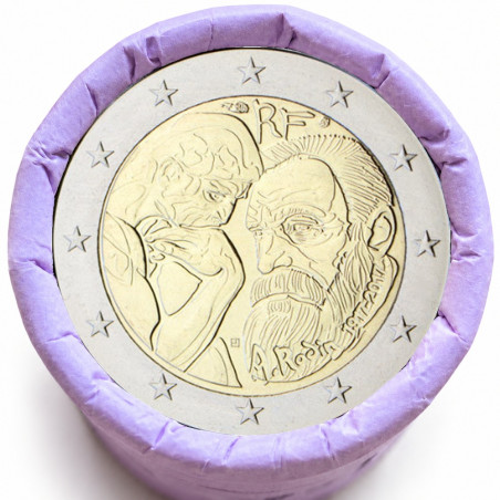 Rouleau de 25 pièces de 2 euros commémoratives – France 2017 – Rodin – recto