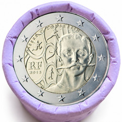 Rouleau de 25 pièces de 2 euros commémoratives – France 2013 – Coubertin – recto