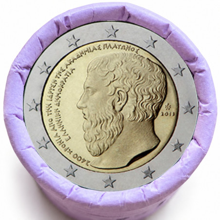 Rouleau de 25 pièces de 2 euros commémoratives – Grèce 2013 – 'Platon' – recto