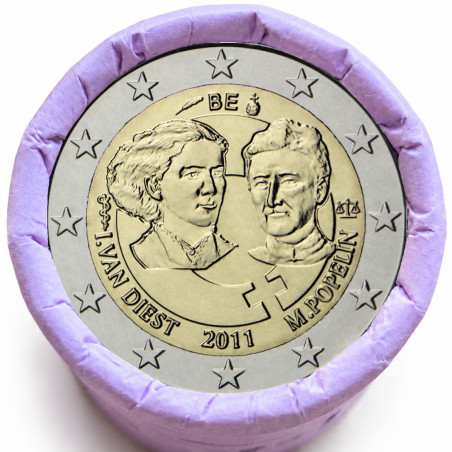 Rouleau de 25 pièces de 2 euros commémoratives – Belgique 2011 – recto