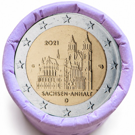 Rouleau de 25 pièces de 2 euros commémoratives – Allemagne 2021 – Magdebourg – recto