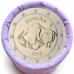Rouleau de 25 pièces de 2 euros commémoratives – Espagne 2015 – Altamira – recto