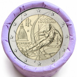 Rouleau de 25 pièces de 2 euros commémoratives – Italie 2006 – recto