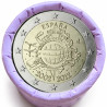 Rouleau de 25 pièces de 2 euros commémoratives – Espagne 2012 – 10 ans de l'euro – recto