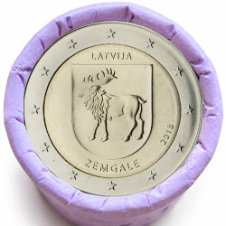 Rouleau de 25 pièces de 2 euros commémoratives – Lettonie 2018 – Zemgale – recto