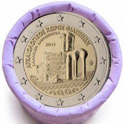 Rouleau de 25 pièces de 2 euros commémoratives – Grèce 2017 – Philippi – recto