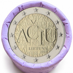 Rouleau de 25 pièces de 2 euros commémoratives – Lituanie 2015 – ACIU – recto