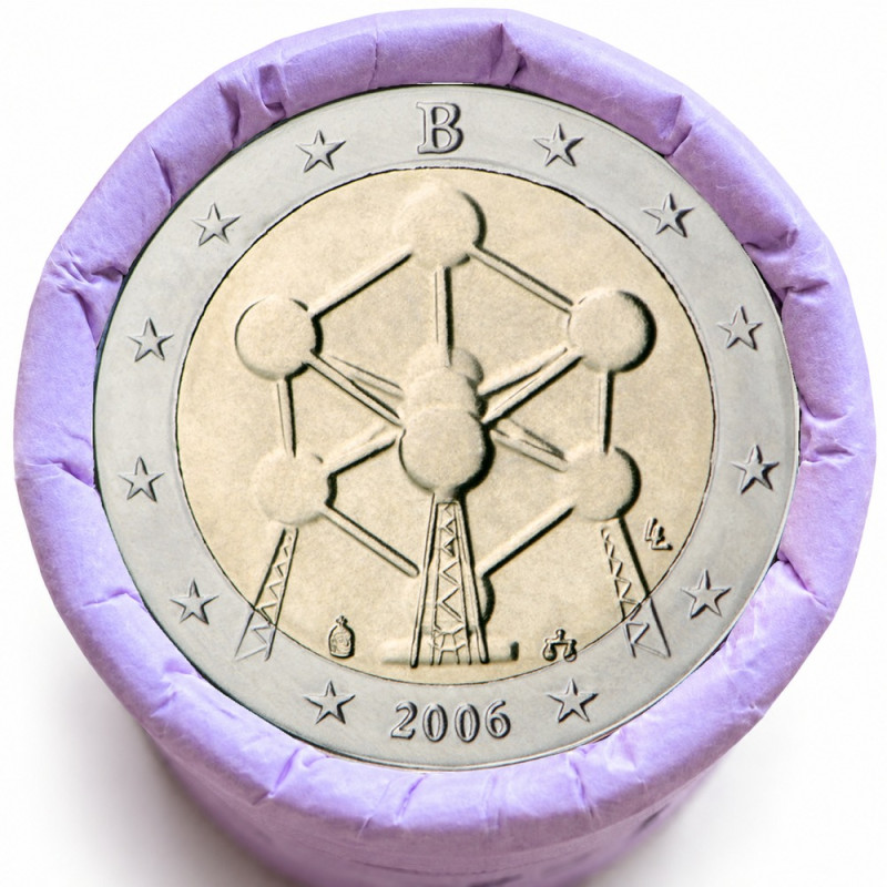 Rouleau de 25 pièces de 2 euros commémoratives – Belgique 2006 – recto