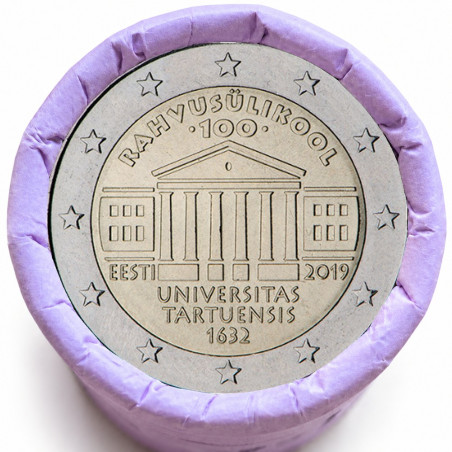 Rouleau de 25 pièces de 2 euros commémoratives – Estonie 2019 – Tartu – recto