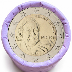 Rouleau de 25 pièces de 2 euros commémoratives – Allemagne 2018 – Helmut – recto