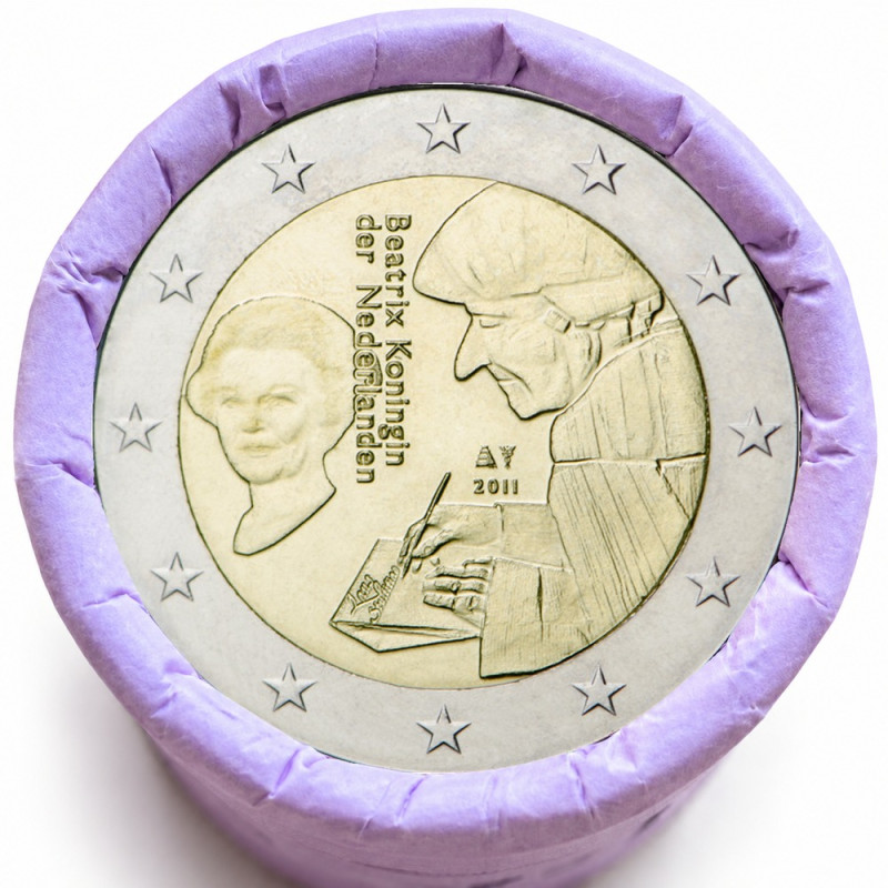 Rouleau de 25 pièces de 2 euros commémoratives – Pays-Bas 2011 – recto