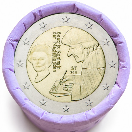 Rouleau de 25 pièces de 2 euros commémoratives – Pays-Bas 2011 – recto