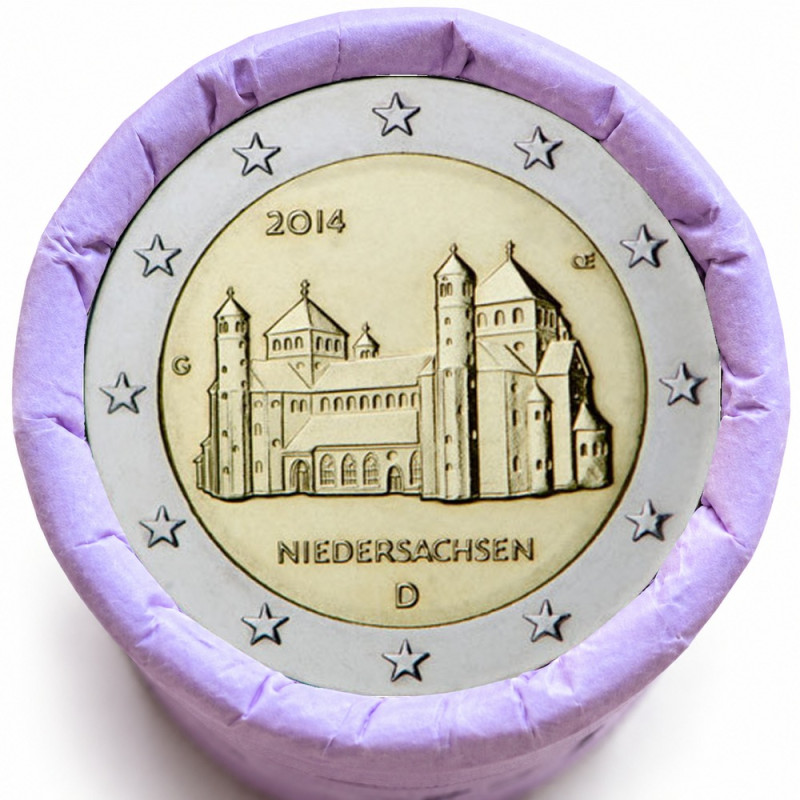 Rouleau de 25 pièces de 2 euros commémoratives – Allemagne 2014 – Eglise Saint Michel – recto