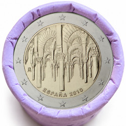 Rouleau de 25 pièces de 2 euros commémoratives – Espagne 2010 – recto