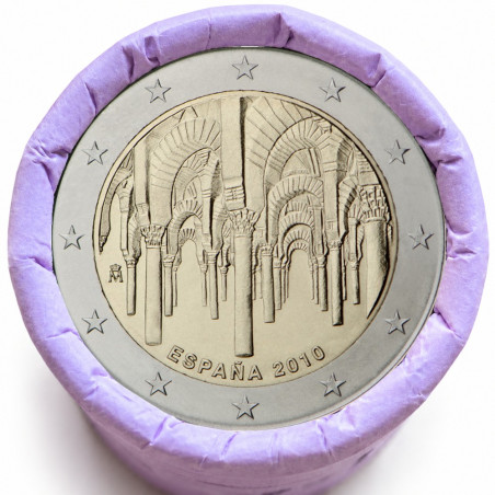 Rouleau de 25 pièces de 2 euros commémoratives – Espagne 2010 – recto