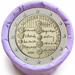 Rouleau de 25 pièces de 2 euros commémoratives – Autriche 2005 – recto