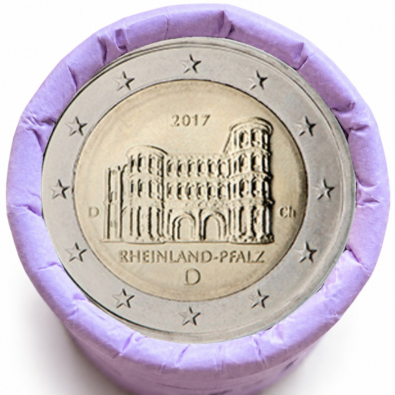 Rouleau de 25 pièces de 2 euros commémoratives – Allemagne 2017 – Porte noir – recto