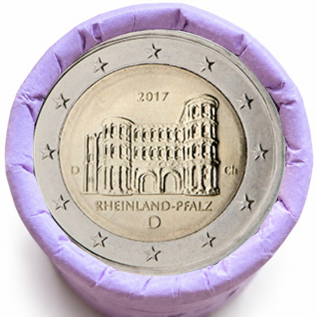 Rouleau de 25 pièces de 2 euros commémoratives – Allemagne 2017 – Porte noir – recto