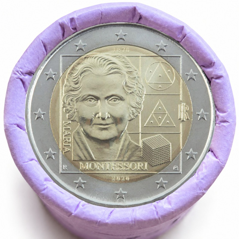 Italie 2020 - 2 euro commémorative Montessori - Rouleau de 25 pièces