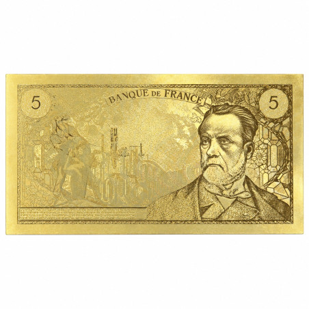 Reproduction billet 5 Francs Pasteur - Doré