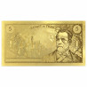 Reproduction billet 5 Francs Pasteur - Doré
