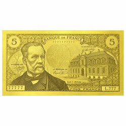 Reproduction billet 5 Francs Pasteur - Doré