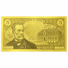 Reproduction billet 5 Francs Pasteur - Doré