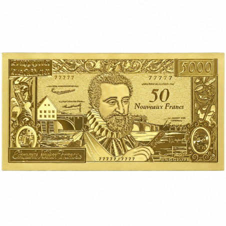 Réplique 50 Nouveau Francs - 500 Francs Henri IV