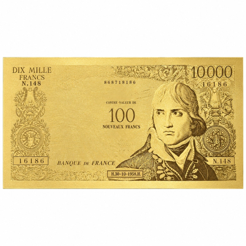 Reproduction billet 100 NF sur 10000 Francs Bonaparte - Doré