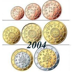 Portugal 2004 : serie de 1 cent a 2 euros