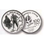 100 Francs Argent Albertville 1992 - Ski de Fond