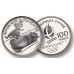 100 Francs Argent Albertville 1992 - Bobsleigh